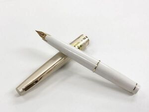 未使用/長期保管品 SAILOR 万年筆 ペン先14K 585 細字 ホワイト×シルバー系 セーラー 筆記用具 14金 ヴィンテージ ⑬