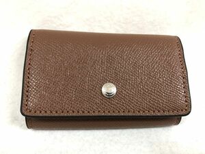 良品 COACH F73992 5連 キーケース ブラウン レザー メンズ コーチ 茶色 リング ブランド 無地 シンプル