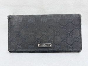 Длинное хранение/ток продукт Gucci 244946.0416 Длинной кошелек черный GG Canvas Gucci Ma кожа Bi -Fold Wallet Purette Gucci Gucci