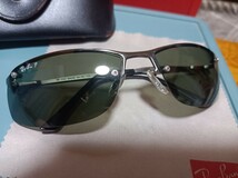 ● Ray-Ban 【 偏光グラス 】レイバン RB3183-004/32 ブラック ダーク グレー ポイントフレーム ふちなし ツーポイント ● _画像2