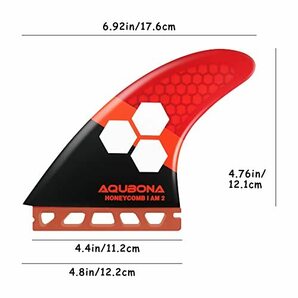 ◆新品 AQUBONA honeycomb AM2 ハニカム フューチャーフィン対応 ３枚 セット カーボン スラスタ AM2/LARGE/MEDIUM レッドの画像3