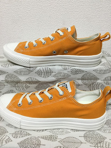 ◆美品 送料込 23.0 コンバース CONVERSE スニーカー 橙 02 0410