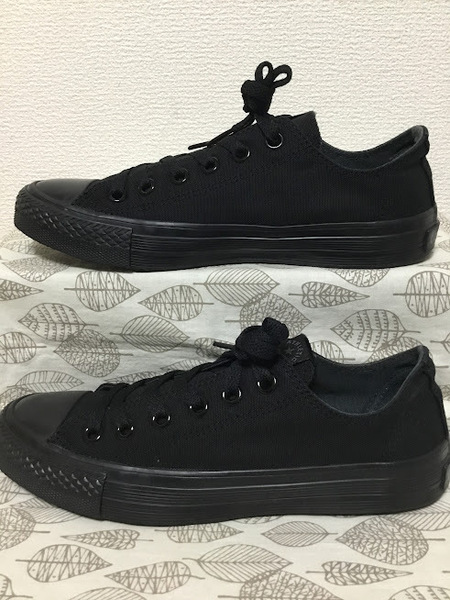 ◆美品 送料込 24.5 コンバース CONVERSE スニーカー 黒 01 0420