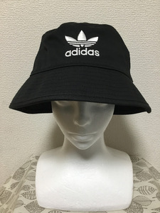 ★美品 送料込★アディダス adidas 黒 バケットハット 05★0420