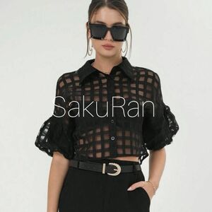 ブロックチェック シアー ブラウス 1ZARA ナルシス LONDA ビビィ