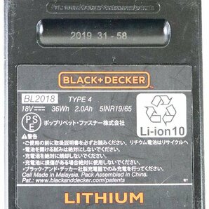 S◇ジャンク品◇工具 充電器/バッテリー セット BLACK＋DECKER LITHIUM 14.4V-18V TYPE JP01/LITHIUM 2.0AH 18V TYPE4 本体のみ 付属品なしの画像7