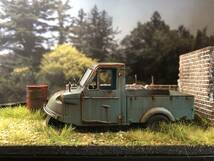 昭和レトロな風景 1/32 ダイハツ ミゼット 旧車 自作ジオラマ完成品 ケース付_画像2