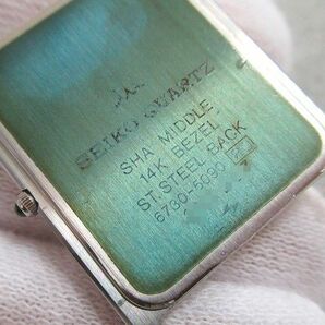 ☆SEIKO セイコー CREDOR クレドール 6730-5090 クォーツ 14Kベゼル 2針 ゴールド文字盤 フェイスのみ 中古 不動品 ジャンク メンズ 腕時計の画像5