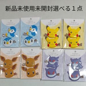 ポケモン　ポケットモンスター　ピカチュウ　ポッチャマ　イーブイ　ゲンガー ヘアクリップ 前髪クリップ 新品未使用未開封選べる１点