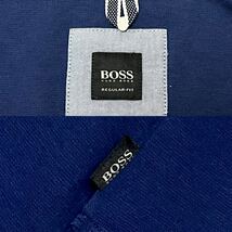 美麗品◎XLサイズ!!ヒューゴボス【希少なビッグサイズ】HUGO BOSS ジップアップ スウェット ジャケット ブルゾン コットン ネイビー メンズ_画像6