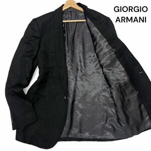  unused class *52 size!!joru geo Armani [ top class BORGO 21]GIORGIO ARMANI georgette shawl color jacket black * men's 