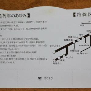 「京王線 特急運転開始20周年」記念乗車券(1枚もの 2券片)新宿駅 1983の画像6