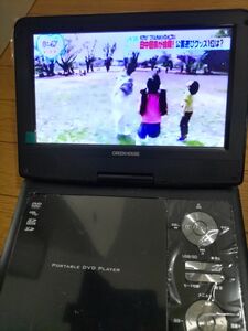 ポータブルDVDプレーヤー 9型 バッテリー内蔵 180度回転 地デジ ワンセグ GH-PDV9NTG-BK グリーンハウス 