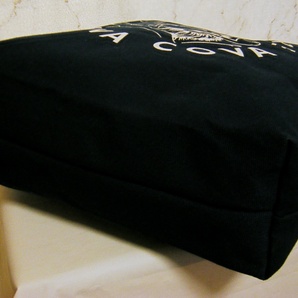帆布/良品〇シナコバ SINA COVA 多目的大型バッグ 防水コーティング加工 39×39(上部)×11.5 ネイビー 本革持ち手の画像8