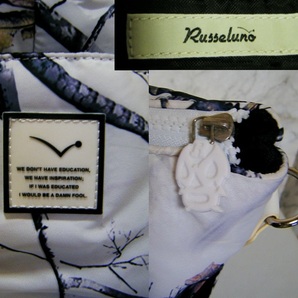 弾力/良質品〇2WAY ラッセルノ Russeluno 多目的大型バッグ 34.5×51×42 総柄 ショルダー脱着 ルチャマスクの画像6