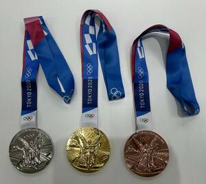 [D2760SS]2022 year Tokyo Olympic TOKYO 2020 gold silver copper medal replica 3 point set collection Gold silver bronze 