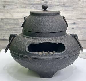 【D2682SS】南部鉄器 茶釜 鉄器 印あり 組立式 伝統工芸品 コレクション 東北 岩手県