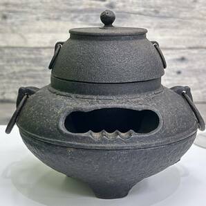 【D2682SS】南部鉄器 茶釜 鉄器 印あり 組立式 伝統工芸品 コレクション 東北 岩手県の画像1