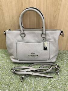 [E1890AM]COACH Coach F31466 leather 2WAY shoulder bag handbag ivory series 