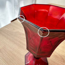 E131 ガラス ゴブレット 2個セット 赤/レッド 食器 グラス コップ インテリア雑貨_画像5