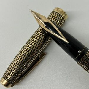 F001-SG3-71◎SHEAFFER シェーファー 万年筆 14K 黒×金 文房具 ペン