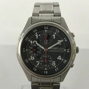 G275-O15-5174◎ SEIKO セイコー クロノグラフ 7T92-0CH0 メンズ クオーツ 不動 腕時計 デイト ラウンド ブラック文字盤