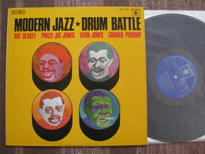 ★VA:SOULFUL DRUM BATTLES♪モダンジャズ・ドラム合戦★Art Blakey/Philly Joe Jones/Elvin Jones/Charlie Pership★Roulette★LP★