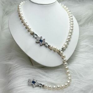 綺麗高級感タンザナイト×本真珠5点セット 8-9mm 42cm 17cm パールネックレス 真珠ネックレス 天然 jewelry Pearl necklaceの画像7