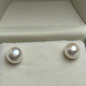 綺麗！本真珠ピアス9mmup 天然パールピアス シルバーjewelry pearl の画像3