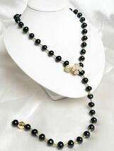 黒蝶ネックレス9mm 天然パールネックレス60cm Pearl jewelry necklace 黒蝶パールネックレス 黒真珠_画像4