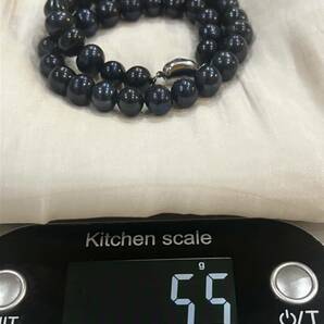 綺麗！天然パールネックレス10mm 40cm ブラックパールネックレス 黒真珠jewelry シルバーの画像7