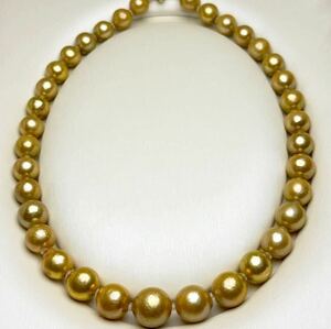  south . pearl Gold pearl natural pearl 11-14mm 43cm natural pearl quality south . pearl necklace silver catch k18 finishing 
