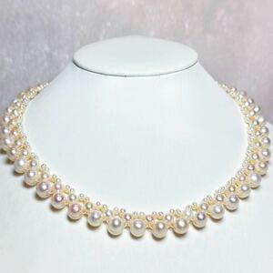 花珠級本真珠ネックレス4-8mm 38+5cm 天然パールネックレス　Pearl necklace