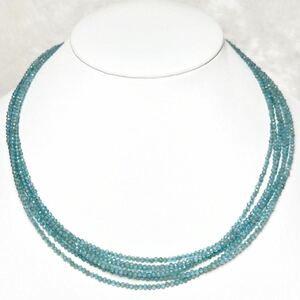 六連アクアマリンネックレス　150ct 天然石ネックレス38+5cm jewelry necklace