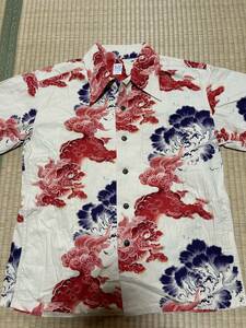 未使用 SUNSURF アロハシャツ SS38550 / SUN SURF SPECIAL EDITION “唐獅子牡丹 　サイズL