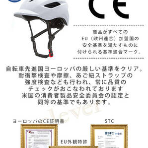 訳あり3割引き 自転車ヘルメット ヘルメット 自転車 大人用 サイクリングヘルメット CEマーク（ホワイト）の画像10
