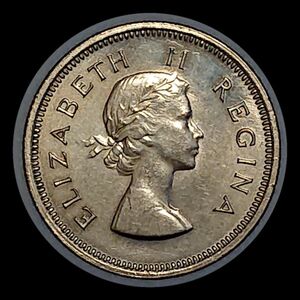 南アフリカ 1シリング銀貨 1953年 エリザベス2世