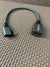 Twozoh Micro HDMI - HDMIアダプターケーブル ナイロン編組 90度 Micro HDMI オス-HDMI メスコード 4K/3D対応 _画像5