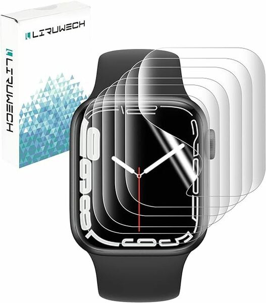 LIRUWECH for Apple Watch 9/8/7/6/SE/5/4 用 液晶シール アップルウォッチ 画面保護フィルム TPU素材 (41mm/40mm,透明)