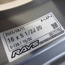 新品5本SET 会社宛 送料無料 16×5.5J RAYS エーラップジェイ A-LAP-J 超軽量 鍛造 アルミ 最軽量 4.8kg 5穴 139.7 +20 ジムニー NO,Z6596_画像5