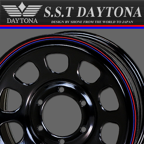 新品 4本価格 会社宛 送料無料 16×7J 6穴 139.7mm ET+38 SHONE SST DAYTONA デイトナブラック 赤青ライン ハイエース キャラバン NO,SH184の画像3