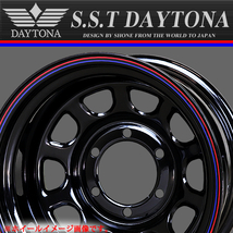 新品 4本価格 会社宛 送料無料 16×8J 6穴 139.7mm ET±0 SHONE SST DAYTONA デイトナブラック 赤/青ライン ランクル 4×4車各種 NO,SH186_画像3