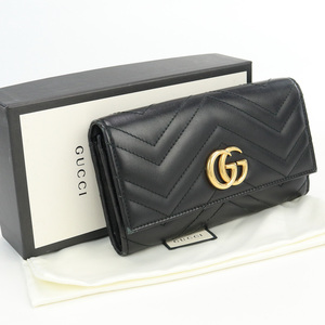 中古良品グッチGUCCI GGマーモント コンチネンタルウォレット レザー ブランド 長財布443436 DTD1T 1000 ランク：A us-2 レディース