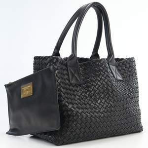 中古良品ボッテガヴェネタBOTTEGA VENETA イントレチャート トートバッグ レザー 141498 V9131 1000 ランク：A us-2