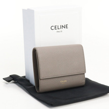 中古良品セリーヌCELINE スモール トリフォールドウォレット 三つ折り財布 カーフスキン 10B573BEL.10BL ランク：A us-2_画像1