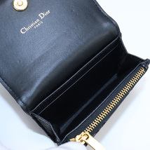 中古良品ディオールChristian Dior ディオール カロ グリシン ウォレット カーフ S5132UWHC M900 ブラック系　 ランク：A us-2 レディース_画像3