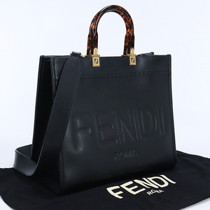 中古良品フェンディFENDI サンシャイン ミディアム トートバッグ 8BH386 ABVL F0KUR ブラック ランク：A us-2