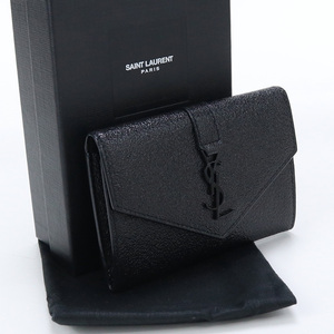 中古・未使用サンローランSAINT LAURENT フラップ付き カードケース ブランド 423483 C133U 1000 ブラック ランク：S us-1 レディース