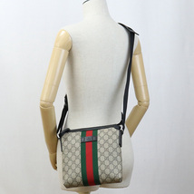 中古良品グッチGUCCI ショルダーバッグ GGスプリーム 471454 ベージュ系　 ランク：A us-2 メンズ レディース_画像9