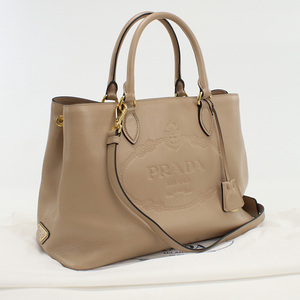 中古良品プラダPRADA 2WAYトートバッグ 1BA579 ベージュ ランク：A us-2 ショルダー レディース